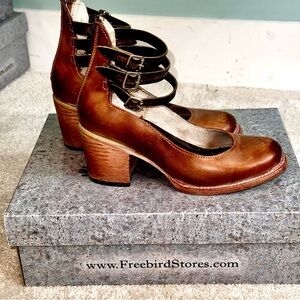 Freebird By Steven “Randi” Women's Leather Heeled Mary Jane in Dusty Rose Size 7